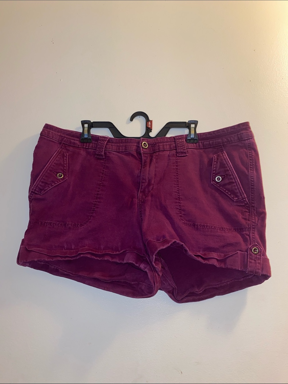 Torrid First At Fit Purple Utility Shorts Size 20 Cuffed Cargo Pockets